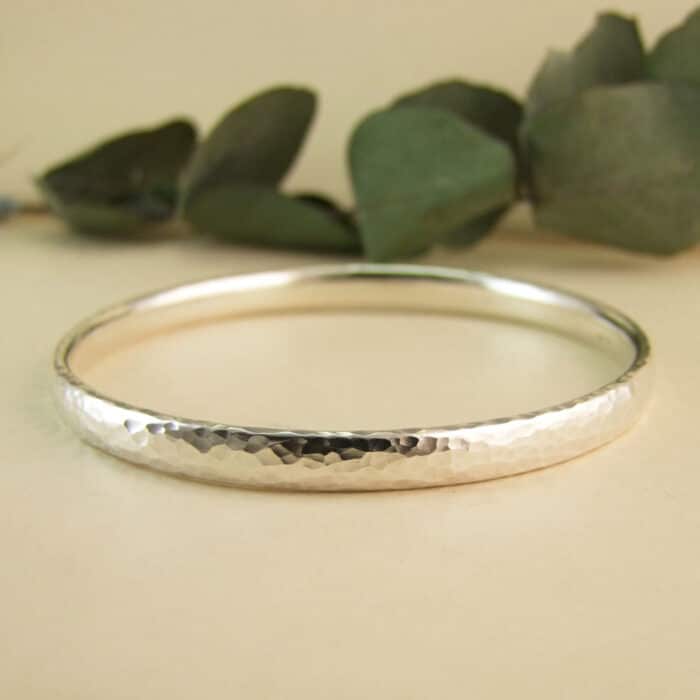 Hammered Silver Bangle