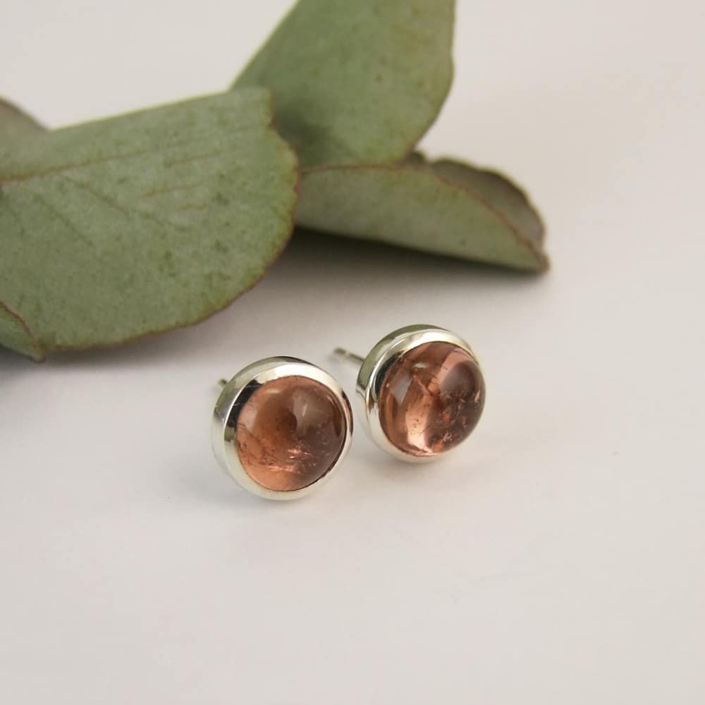 Pink Tourmaline Bubble Studs - Image 2