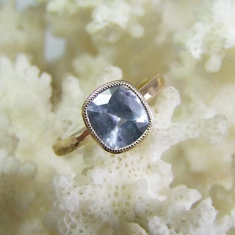 Grey Blue Sapphire Ring