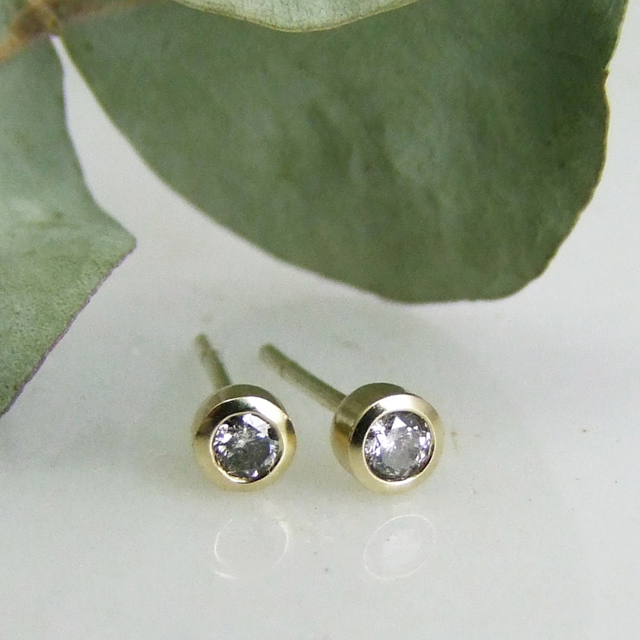 Tiny Salt And Pepper Diamond Studs