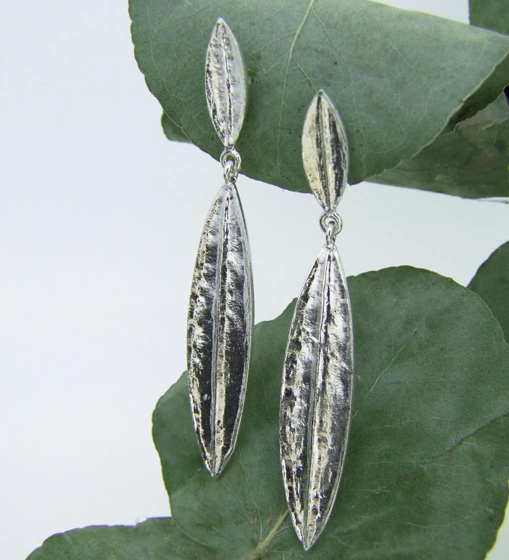 Long Leaf Double Drop Earrings