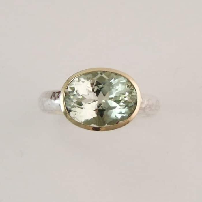 Faceted Aquamarine Ring
