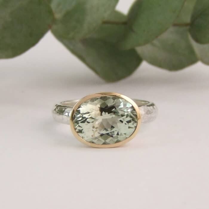 Faceted Aquamarine Ring
