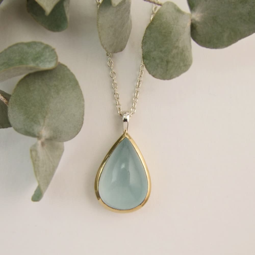 Aquamarine Pear Shape Necklace - Image 2