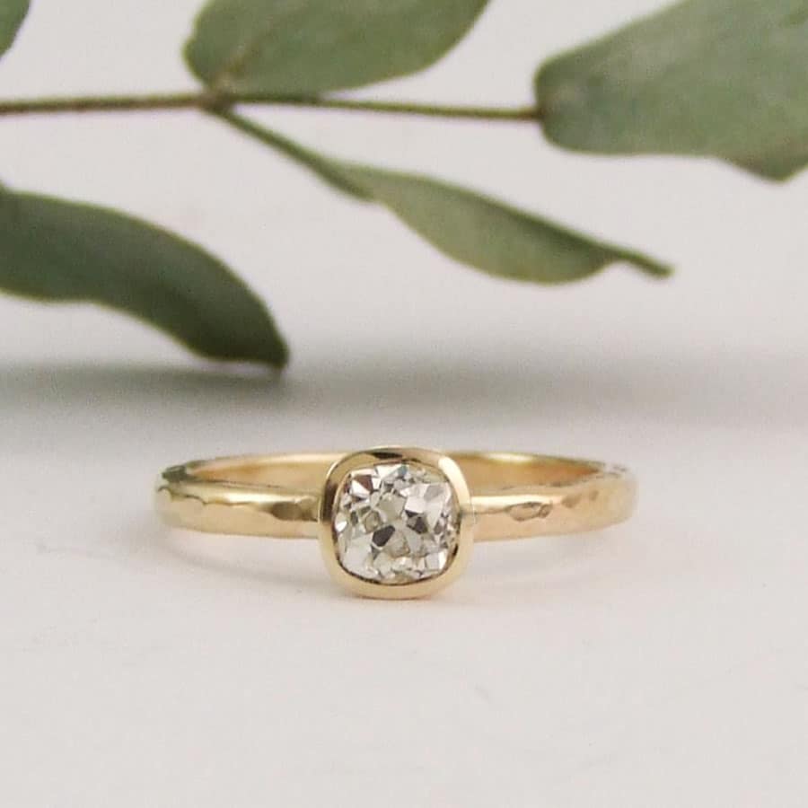 Old Mine Cut Petite Diamond Ring - Image 2