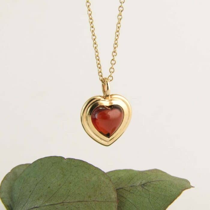 Garnet Heart Necklace