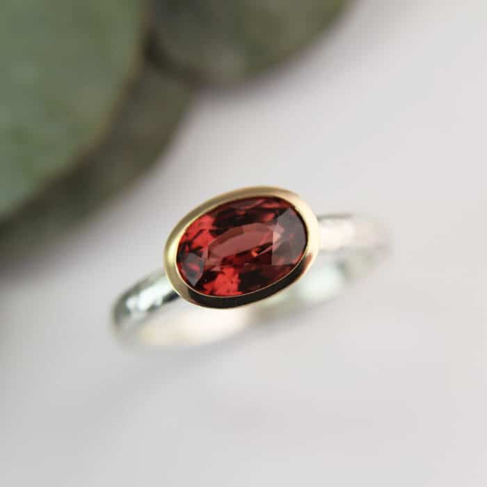 Amandine Garnet Oval Ring