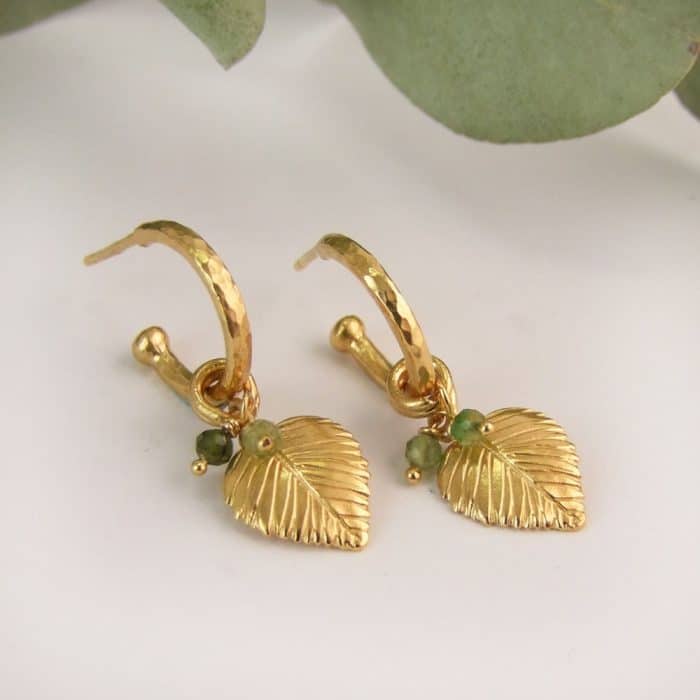 Hazel Leaf Mini Hoops