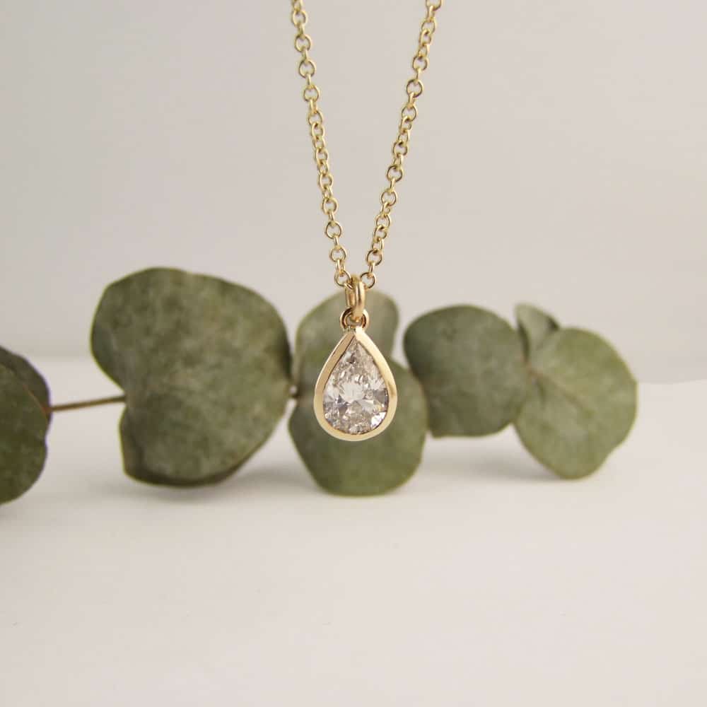 Pear Lab Grown Diamond Necklace