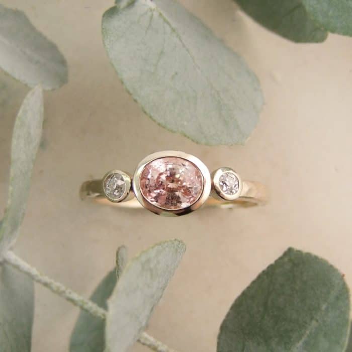 Padparadscha Sapphire And Diamond Ring