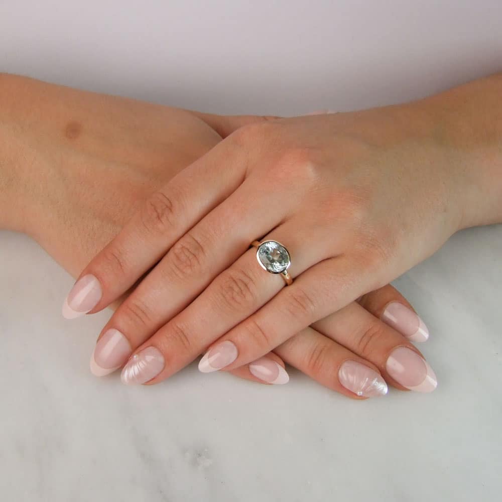 Aquamarine Rose Gold Ring - Image 2