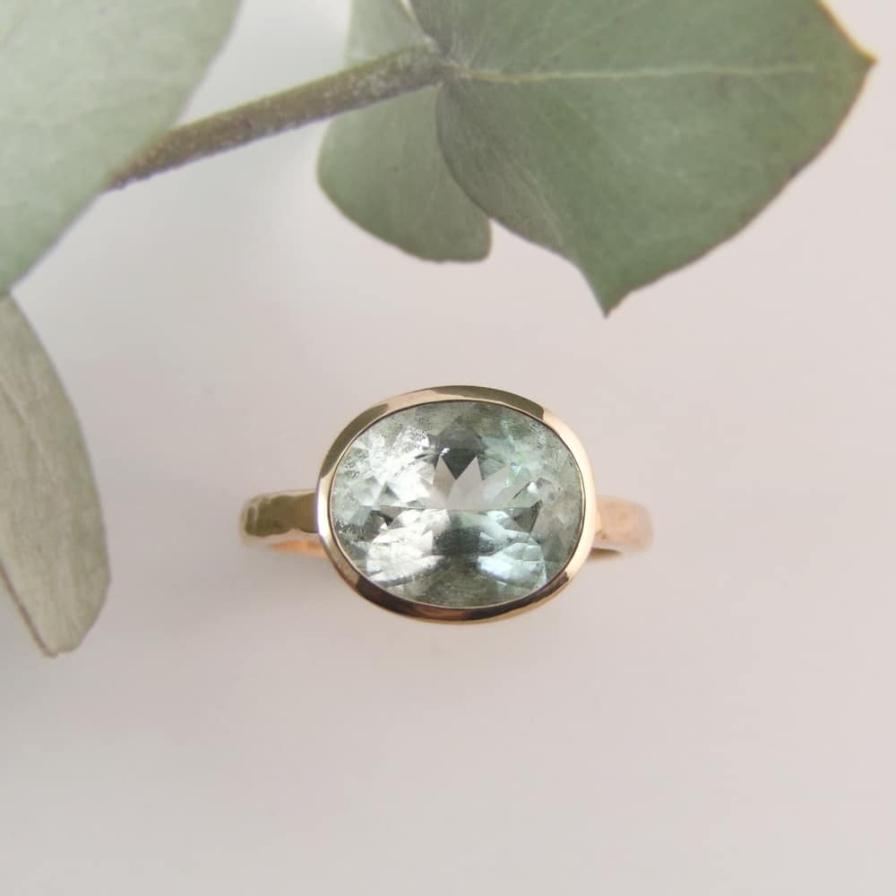 Aquamarine Rose Gold Ring - Image 2