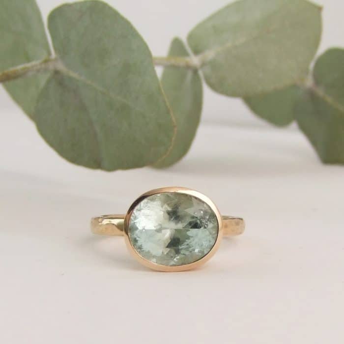 Aquamarine Rose Gold Ring