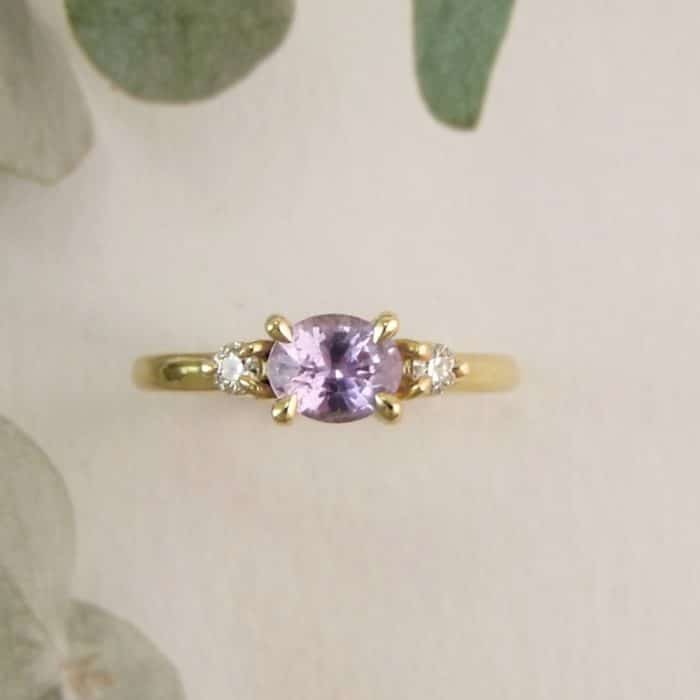 Lilac Sapphire Diamond Ring