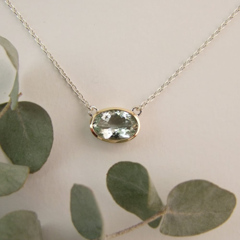 Oval Aquamarine Necklace