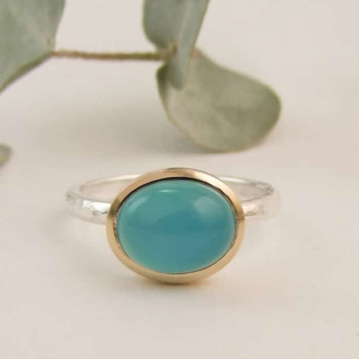 Blue Seafoam Chalcedony Ring