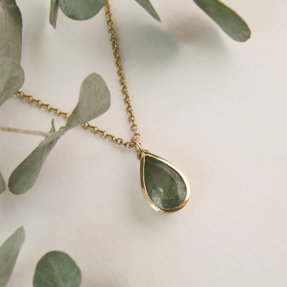 Faceted Pear Shape Aquamarine Necklace - Image 2