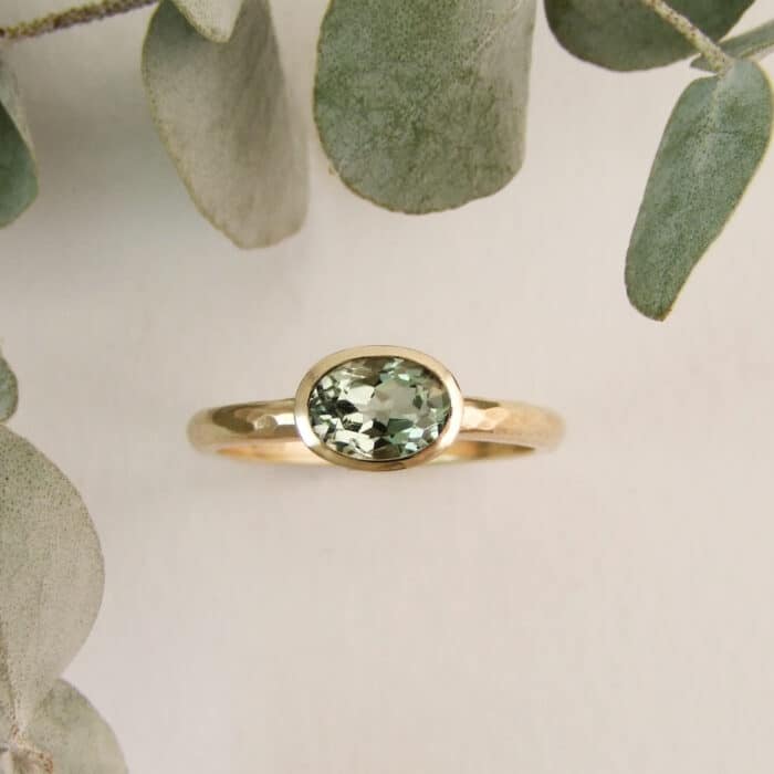 Mint Green Aquamarine Ring