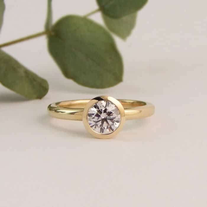 Single Stone Lab Grown Round Diamond Ring