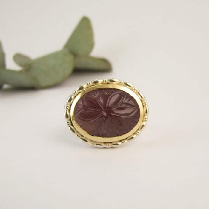 Carved Tourmaline Ring