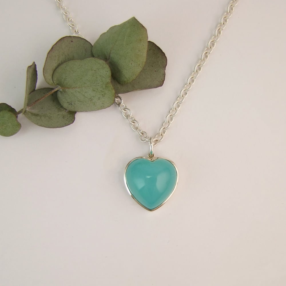 Chalcedony Heart Pendant