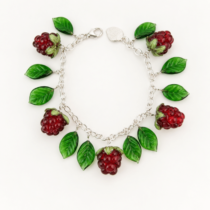 Glass Raspberry Bracelet