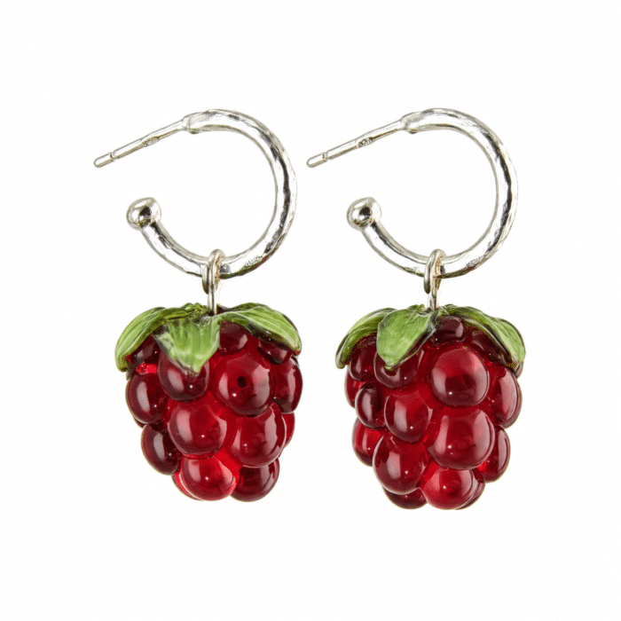 Glass Raspberry Mini Hoops