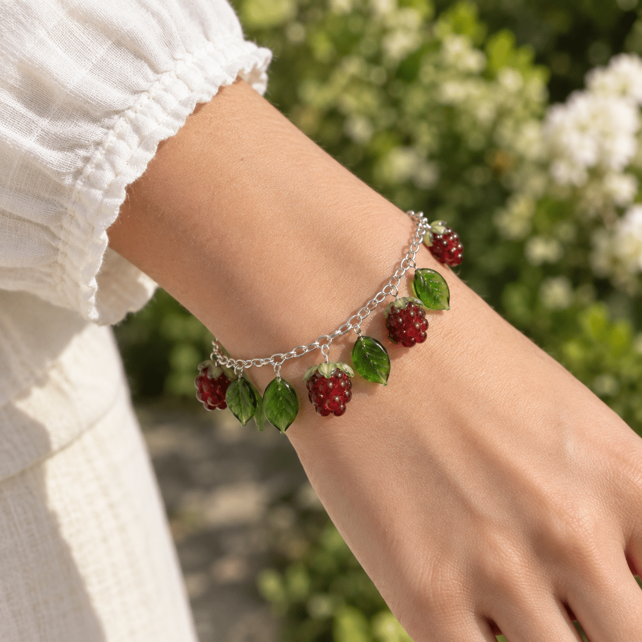 Glass Raspberry Bracelet - Image 2