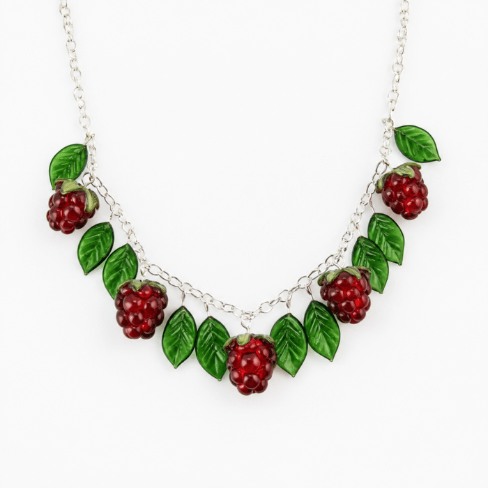 Glass Raspberry Necklace