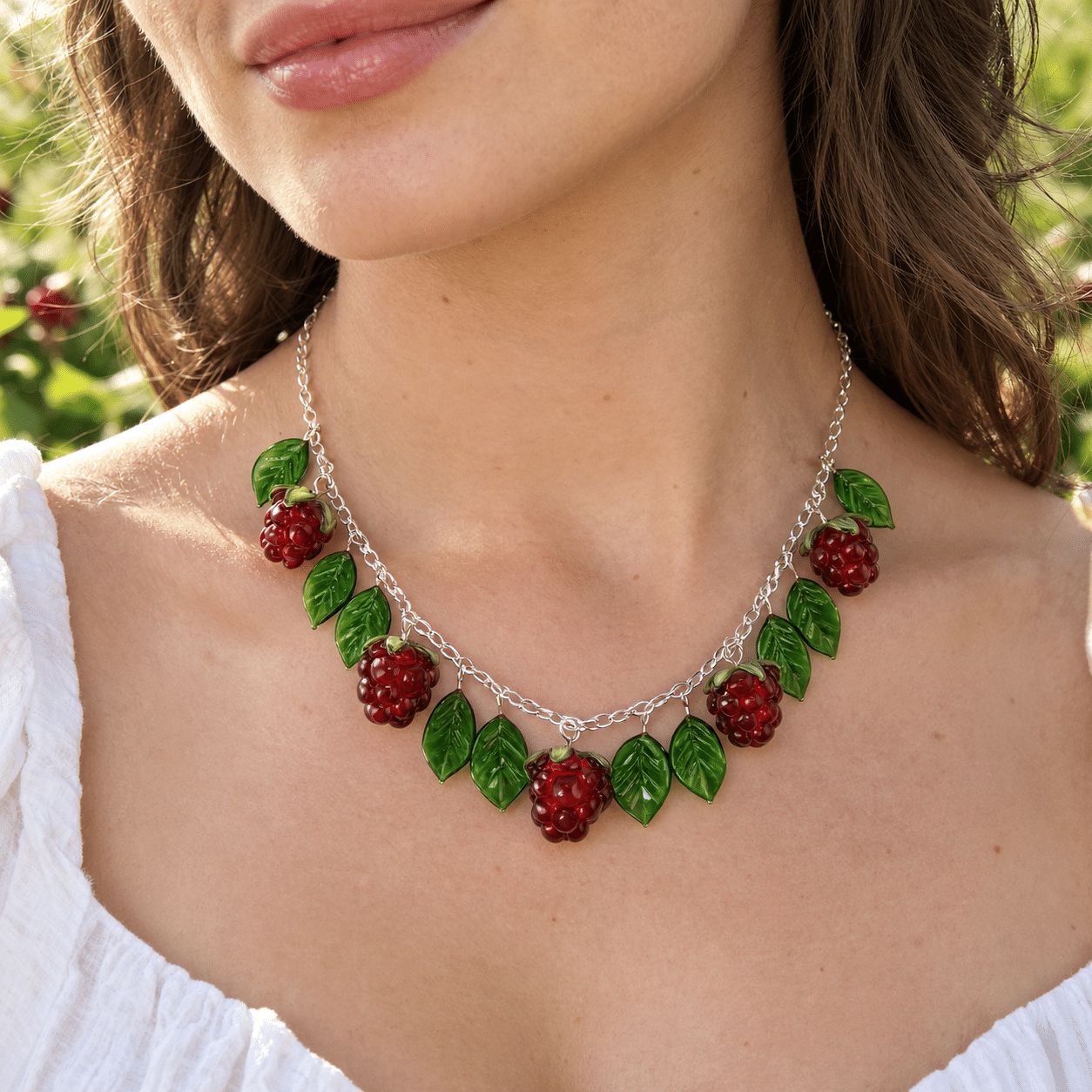 Glass Raspberry Necklace - Image 2