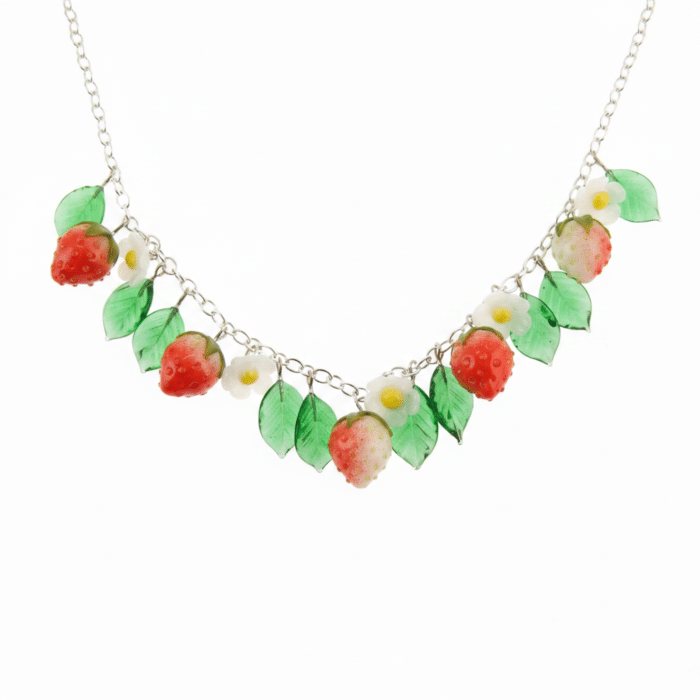 Glass Strawberry Necklace