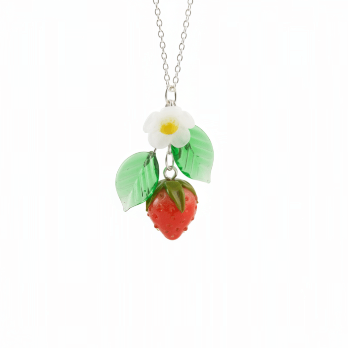 Glass Strawberry Pendant