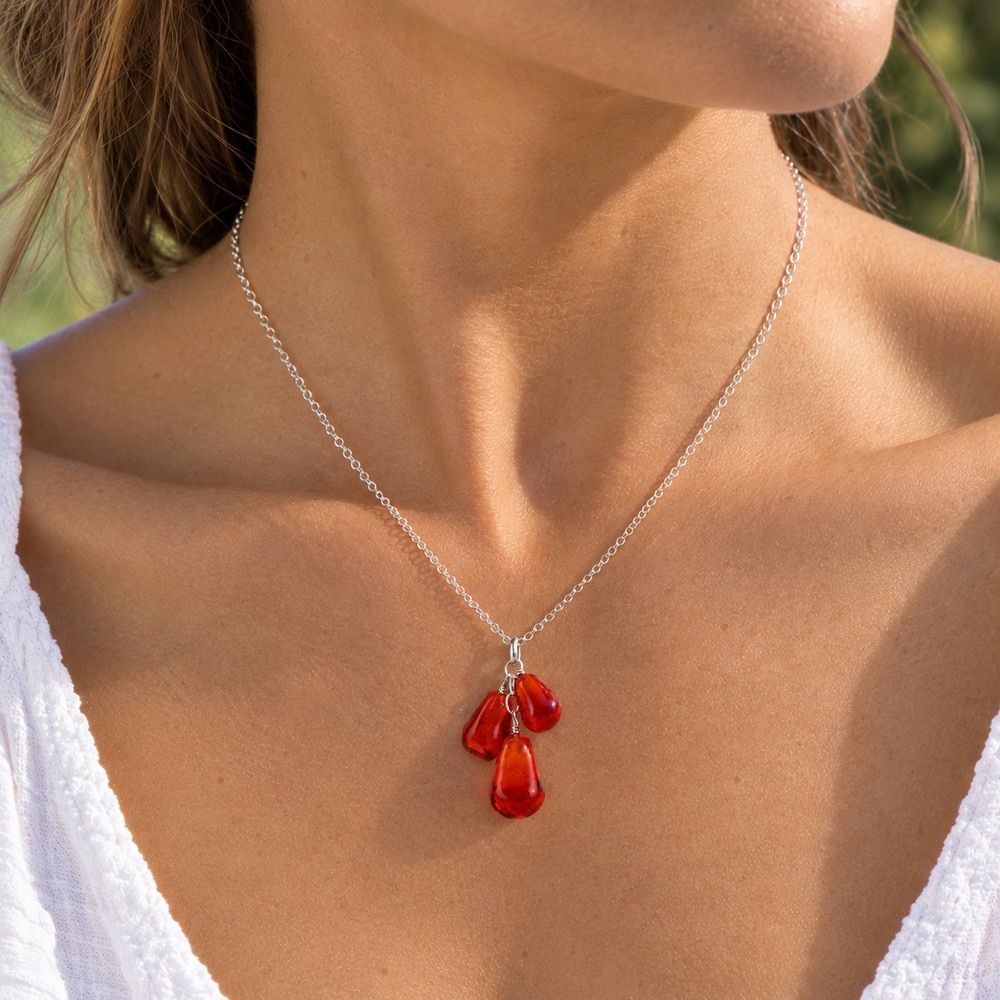 Glass Pomegranate Cluster Pendant - Image 2