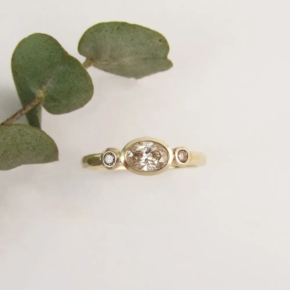 Blush Diamond Three Stone Ring - Image 2