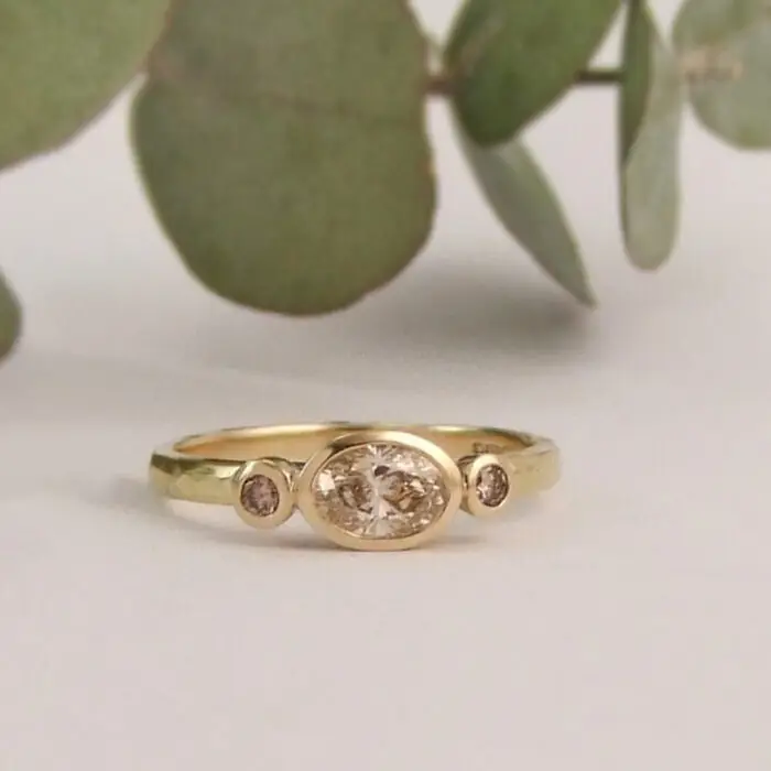 Blush Diamond Three Stone Ring
